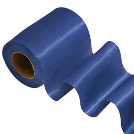 LoomJoyz Navy Blue Satin Ribbon 100mm(4 Inch) Wide Silk Ribbon 23 Meters Thick Ribbon for Cutting Grand Opening Ceremony Sash Wedding Decoration Birthday Party Bow Gift Wrapping Craft