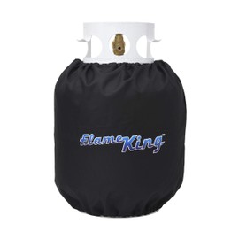 Flame King PTC-01 Propane Tank Cover for 20-lb Cylinders-for Outdoor and Indoor Use, Black