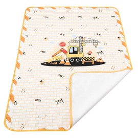 Landofgenie Oversized Waterproof Changing Mat 80 x 120 cm Washable Reusable Changing Mat - Excavator