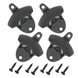 Anphly Wall mounted bottle opener, wall mounted beer and soda bottle opener, metal zinc alloy screwdriver, commonly used for home use, black, 3 pieces for one sale