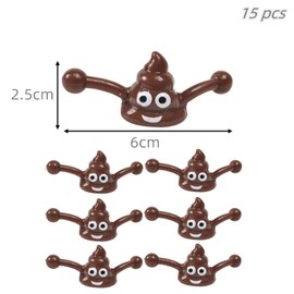 15Pcs Funny Catapult Poo Toys Poop Catapult Emoji Bullets Refill,Joke Poo Finger Shooting Slingshot Prank Toy,Party Bag Fillers for Kids Adults Birthday Joke Prank Toys Gifts,Christmas Stocking Filler