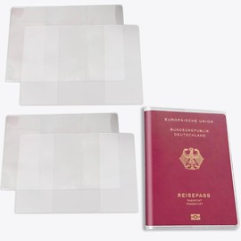 XWYDZ Waterproof Passport Cover Transparent & Anti-Scratch - 4 Pack Secure Fit Frosted PVC Holder for UK British Passports, Travel Essentials Durable Dustproof Protection