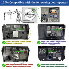 2 Keychain Garage Door Remote for Liftmaster Chamberlain Craftsman Openers with Yellow Purple Green Orange Red Learn Button, Replacement 893LM 893Max 891LM 971LM 373LM Universal