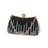 Dreubea Womens Fashion Rhinestone Evening Handbag with Chain Shiny Tote Clutch Bag, Black