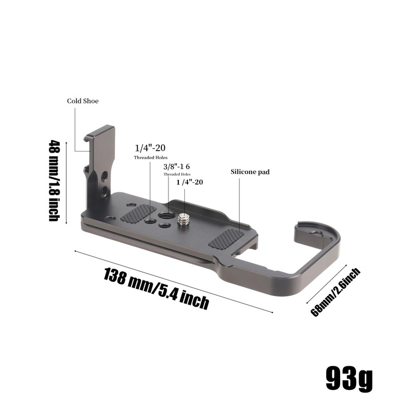FOTGA Quick Release Plate L-Angle Vertical with Cold Shoe Quick