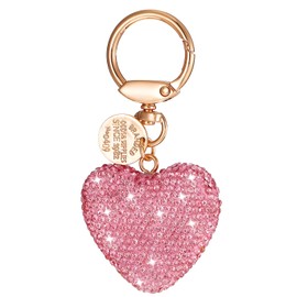 HJZHII Rhinestone Heart Keychain, Rhinestone Keychain for Women Crystal Heart Keychains for Bag Car Keys Aesthetic Bag Charms Purse Charms Accessories