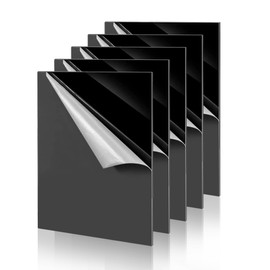 Taiyeestar Pack of 5 Acrylic Plates, Black A4, Plastic Sheet, Acrylic Glass, Plastic Sheet, Acrylic Plates, 1.7 mm, Plastic Panels, Acrylic Glass for Display, Picture Frame, Painting (29.7 x 21 cm)