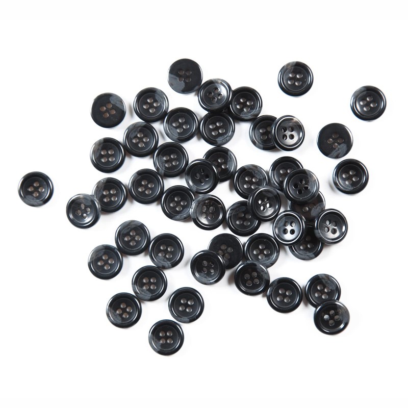 80 Pcs 3/4inch Large Black Buttons for Sewing Round Resin