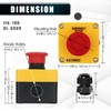 KEYMOO Emergency Stop Push Button Switch,10A 660V with Waterproof Box