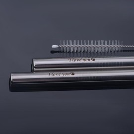 Boyfriend Girlfriend Birthday Christmas Gifts for Women Men Metal Smoothie Straws Gifts for Husband Wife Men Women Matching Couple Gifts,9in Long,0.5in Extra Wide