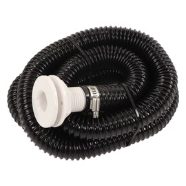 Bediffer Bilge Pump Hose Plumbing Kit, Sealproof Thru Hull Fitting 5ft PVC Hose 1‑1/8in Dia 2pcs Clamp Heavy Duty for Boat