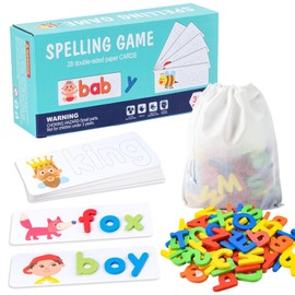 Montessori Toy from 3 Years, Letters Learning Educational Games from 3-8 Years, Children's Toy from 3-8 Years, Montessori Wooden Puzzle Preschool Educational Games, Gift for School for Boys and Girls