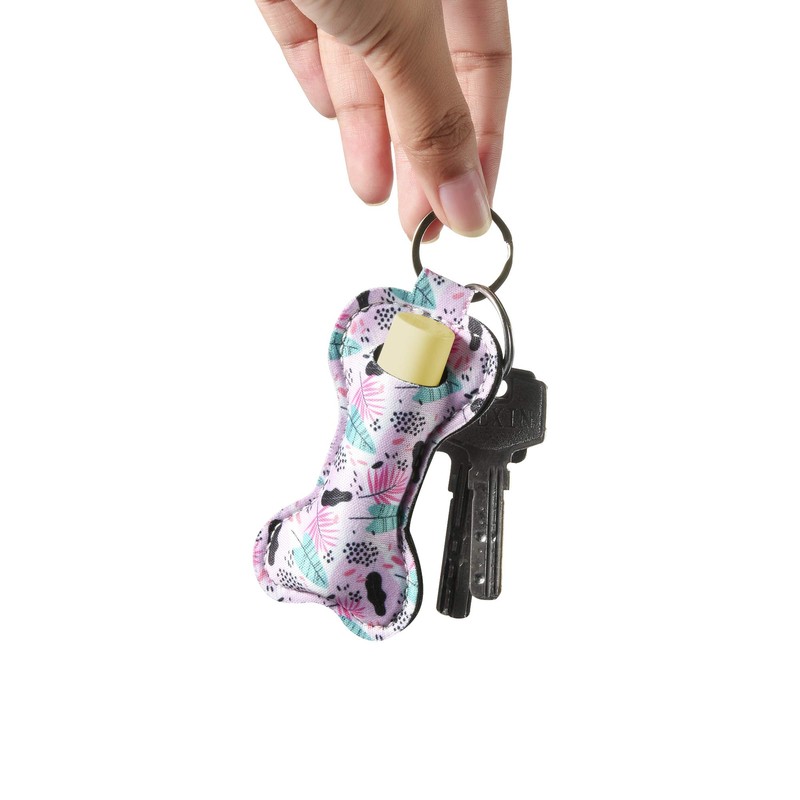 Beautyflier Neoprene Lipstick Keychain Holder (Flower Pattern)