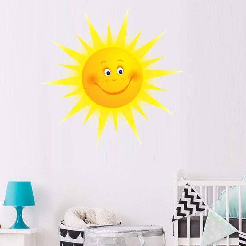 IMIKEYA Sun Wall Sticker Smiling Sun Wall Sticker Wall Decoration