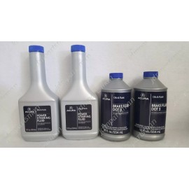 Genuine Acura Power Steering Fluid (2x) Bottle and Brake Fluid Dot 3 (2x) Bottle