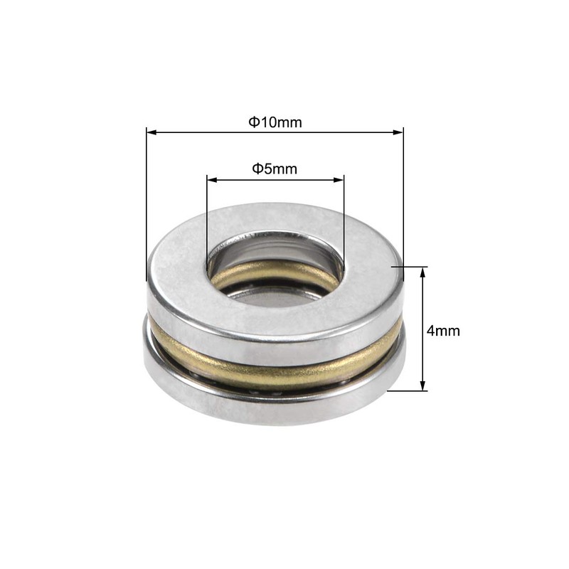 sourcing map 10pcs F5-10M Thrust Ball Bearings 5mm x 10mm