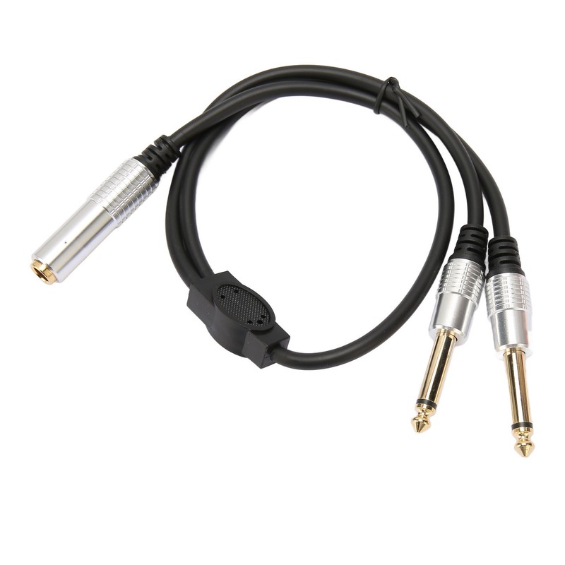 6.35mm Splitter Cable Female to Dual Male Gold Plated Plug