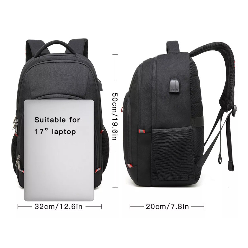 Wowomart XW0100 Mochila para portátil 17 pulgadas Mochila escolar impermeable