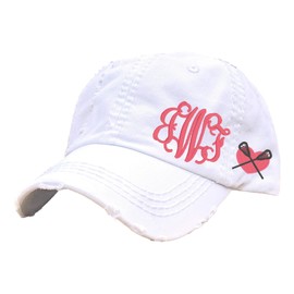 Women's Custom Lacrosse LAX Monogrammed Initials Hat, Baseball or High Ponytail Cap, Embroidered No Patch, Gift for Player Mom Friend Coach Sister Fan, Spirit Game Wear College High School Clothing