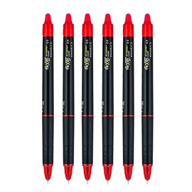 PILOT FriXion Synergy Clicker Retractable & Erasable Gel Ink Pens, 0.5mm Extra Fine Point, Red Ink, 6-pack