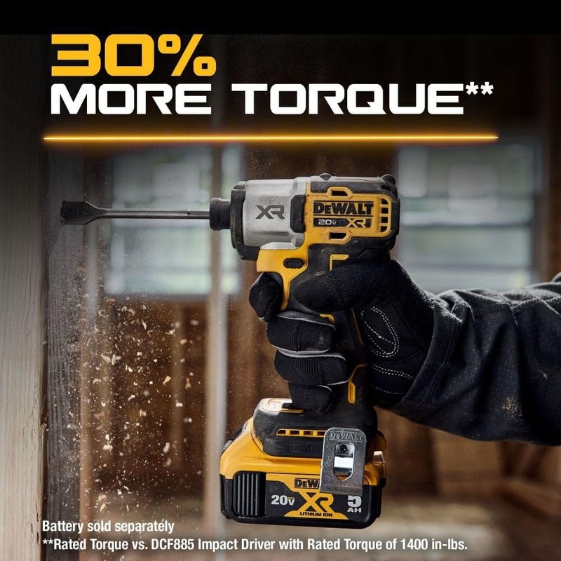 DEWALT 20V MAX XR Impact Driver, 1/4 Inch High Torque
