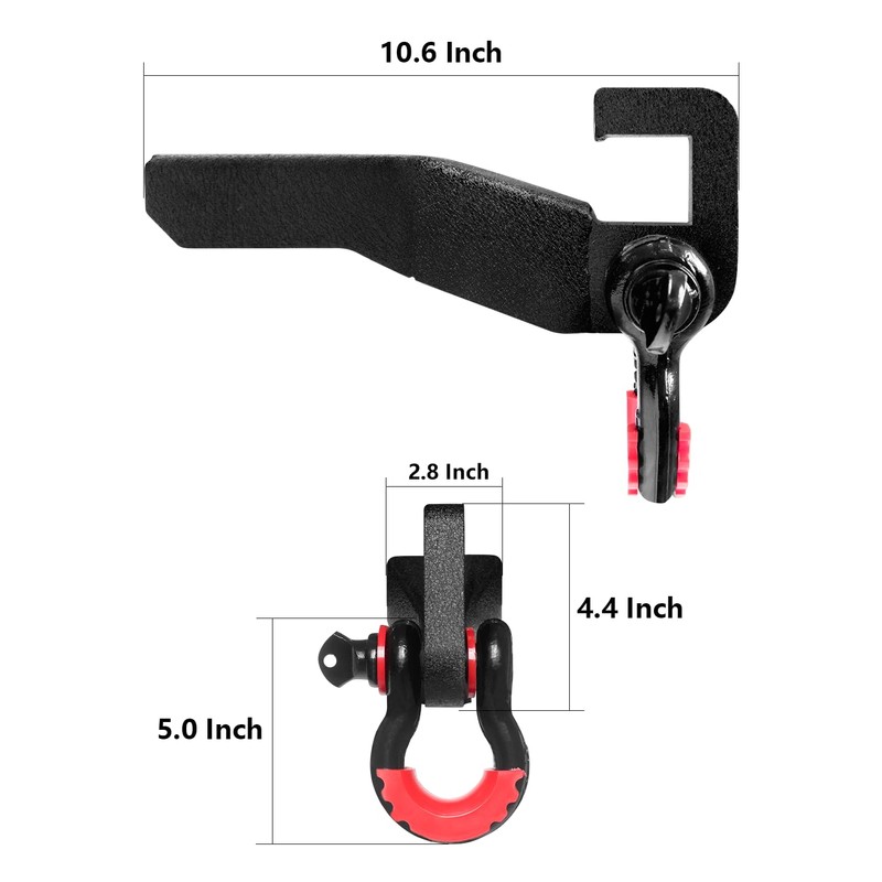 MARSITTER Front Tow Hook Mount Bracket and D-Rings Compatible with