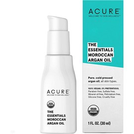 Acure The Essentials Moroccan Argan Oil | 100% Vegan | Versatile - For Any Skin & Hair Care Regimen | Pure, Cold Pressed & Rich in Vitamin E - Hydrates & Restores | 1 Fl Oz