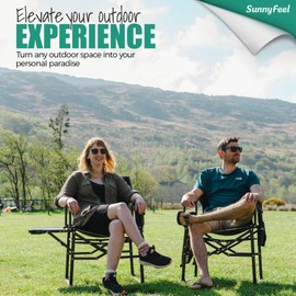 SUNNYFEEL Camping Directors Chair, Heavy Duty,Oversized Portable Folding Chair with Side Table, Pocket for Beach, Fishing,Trip,Picnic,Lawn,Concert Outdoor Foldable Camp Chairs