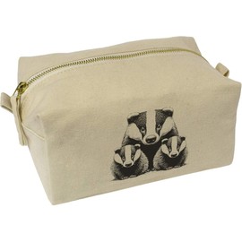 'Badger Family' Canvas Wash Bag/Makeup Case (CS00043547)