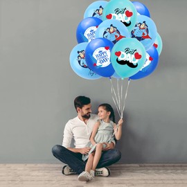 18 Pcs Happy Father's Day Balloons 12inch Father's Day Latex Balloons Best Dad Ever Party Decorations Supplies for Father's Day Party Father Birthday Party Favors