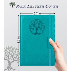 Biuwory Lined Journal Notebook for Women Men,256 Pages A5 Hardcover Leather Journals for Writing,Travel,Business,Work & School,College Ruled Notebooks for Note Taking,Diary Notepad 5.7"×8.3" (blue)
