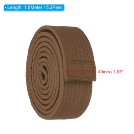 PATIKIL Taekwondo Colored Ranking Belt 1.5" x5.2Ft 1.6m, Polyester Martial Arts Judo Karate Belt for Coach Teaching Practice, Brown