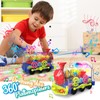 Gofimyee Light Up Train Toy for Toddlers: Transparent Gear Car