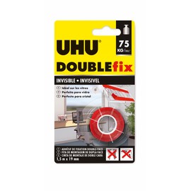 UHU Doublefix Extra Strong Invisible Interior Roll 1.5 x 19 mm, Ideal for Windows