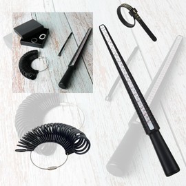 Ring Size Measuring Tool,Set of 4 Plastic Ring Stick Measuring Tools Ring Size Measurer Ring Tape Measure Finger Size Tool for Measuring Rings Diameters Finger Gauge Jewellery Sizing