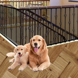 Balcony Netting for Pets, Stairway Net for Balcony, Pet Netting Balcony Black Net for Dogs Cats Kids Child Rail Net for Balcony Apartment, Baby Balcony Patios Stairway Net Black (10ft*2.6ft Thick)