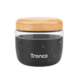 Tronco 24 oz Glass Container with Bamboo Lids, Food Storage Bowls for Soup, Stew & Overnight Oats, Meal Prep, Glass Lunch Bowl Container 100% Leak & Spill Proof, Airtight, BPA-Free- Ideal Gifts