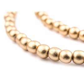 The Bead Chest Natural 6mm Wooden Beads in Gold for Jewelry Making Round Loose Wood Spacer Beads I Approximately 75 Beads