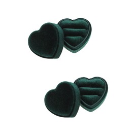 NOLITOY 2pcs Box Flannelette Heart Ring Box for Wedding Engagement Stylish Presentation for Her