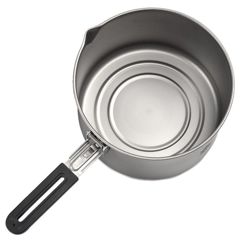 [通拓商品]2000ml / 2800ml Camping Titanium Pot with Foldable Handle Outdoor