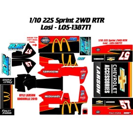 TEAM LOSI 22S  1X10 SPRINT LOS-1387T1  KYLE LARSON 2019 KNXVL   DECAL WRAP KIT