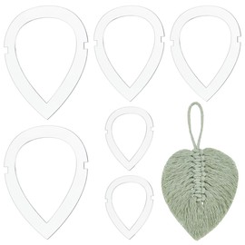 PH PandaHall 3 Sizes Leaf Macrame Cutting Molds 6pcs Teardorp Macrame Frame Macrame Wall Hanging Tool Acrylic Macrame Template for DIY Crafts Feather Tassel Making Weaving Home Hanging Decor