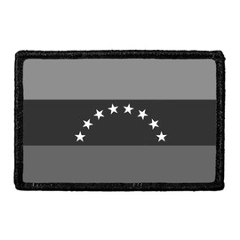 Venezuela Flag - Black and White | Hook and Loop Attach for Hats, Jeans, Vest, Coat | 2x3 in | by Pull Patch