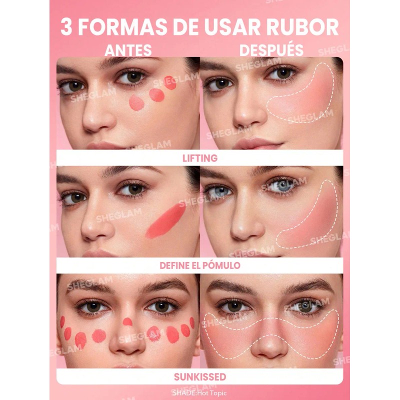 SHEGLAM Color Bloom Rubor Líquido Mate - Hot Topic Blush
