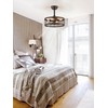 LEDIARY 16.5in Caged Ceiling Fan with Light, Bladeless Industrial Ceiling