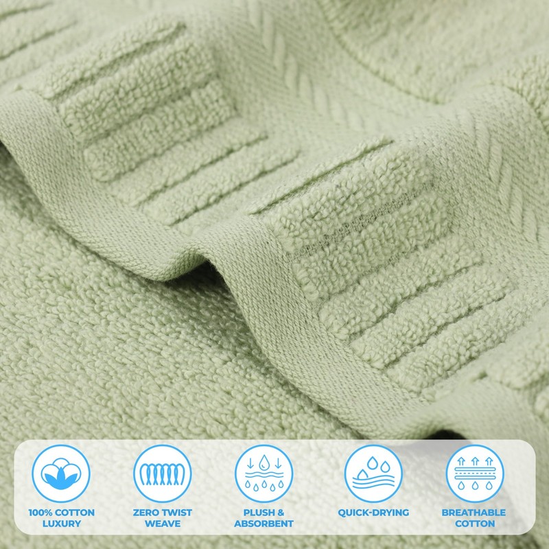 SUPERIOR Venice Zero Twist Cotton Medium Weight Small Towels, for