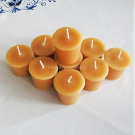 Beeswax Votives in 2/4/6/8/12/16/24/32/40/48/72/96/250 Choose Quantity/Handmade USA / 2 oz Natural Bees Wax Votive Candles/Event/BULK (1 Votive, Yellow)