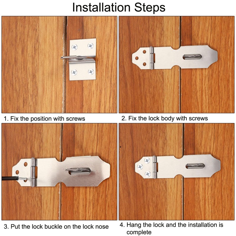 PATIKIL Door Lock Hasp Latch 2.2 Inch, 6 Pcs Stainless