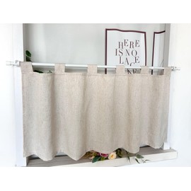 Daliena Net Curtains Opaque Short Window Curtain Privacy Bistro Curtain Linen Look Curtains Texture Kitchen Curtains Modern Curtains Store Plain (W x H 100 x 90 cm) Loops 1 Piece