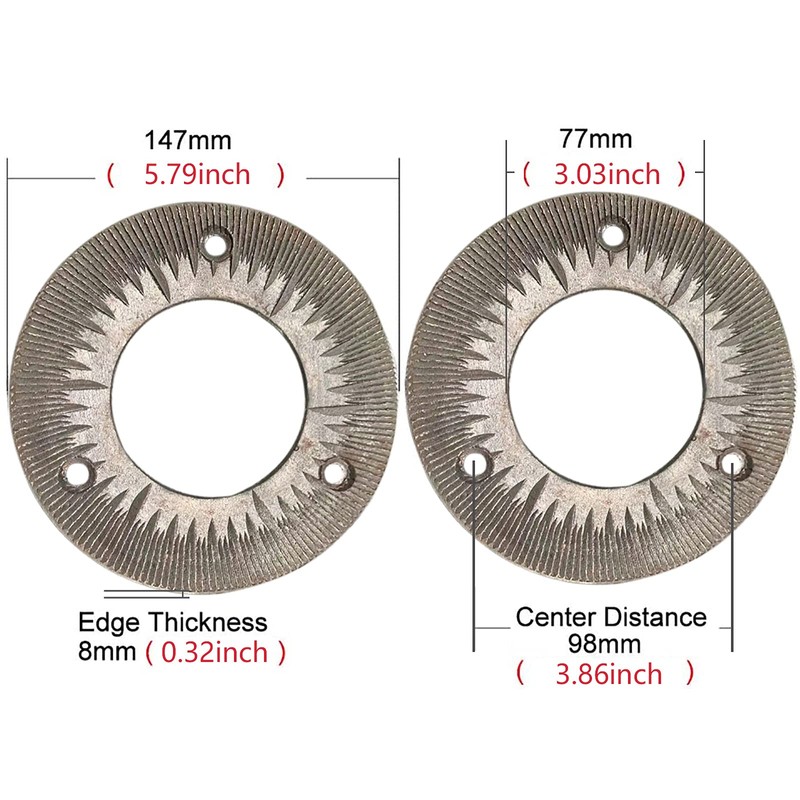 OUKANING 2 x Replacement Grinding Wheels for Grain Grinder, 8mm